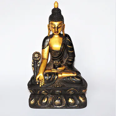 BUDDHA soška, dřevo / 1.