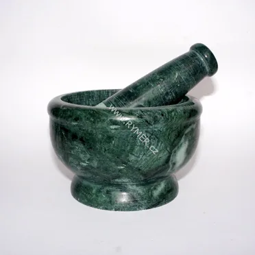 Kamenný hmoždíř ze zeleného serpentýnu 12 cm