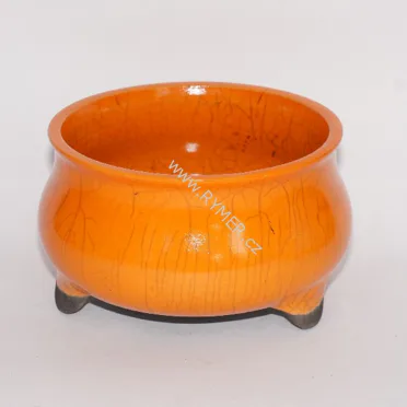 Kadidelnice keramická RAKU miska III. - oranžová