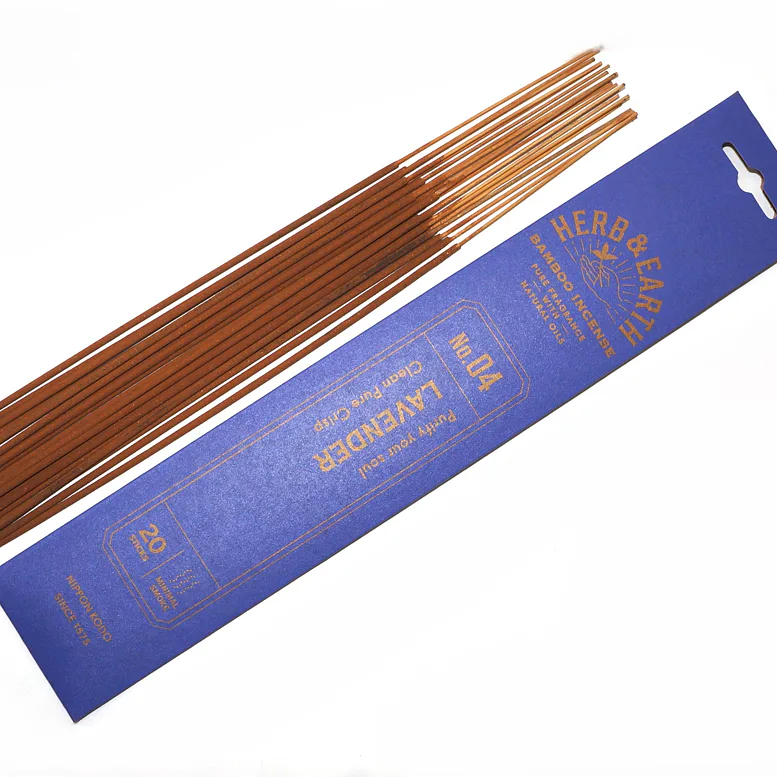 Vonné tyčinky - Herb and Earth LAVENDER, Nippon Kodo  luxusní vonné tyčinky s minimem kouře pro provonění prostoru a vytvoření relaxační atmosféry