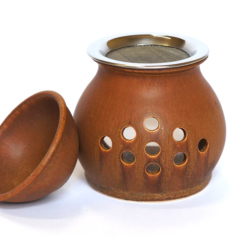 VYKUŘOVACÍ PÍCKA a AROMALAMPA, hnědá vhodná k jemnému pálení vykuřovadla či zahřátí éterických olejů při aromaterapii