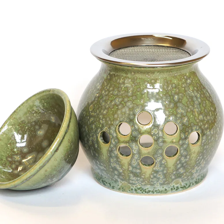 VYKUŘOVACÍ PÍCKA a AROMALAMPA, sv.zelená  vhodná k jemnému pálení vykuřovadla či zahřátí éterických olejů při aromaterapii