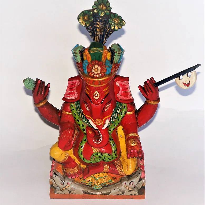 GANESHA soška, dřevo