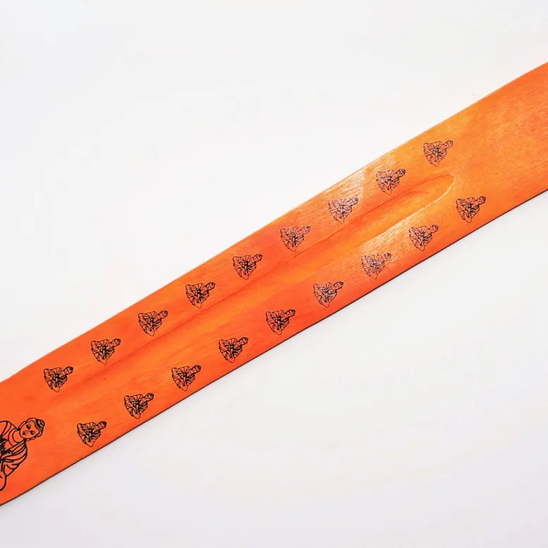 Stojánek - lyže/ dřevo /oranžový/Buddha na pálení vonných tyčinek, bezpečný a stabilní držák na tyčinky