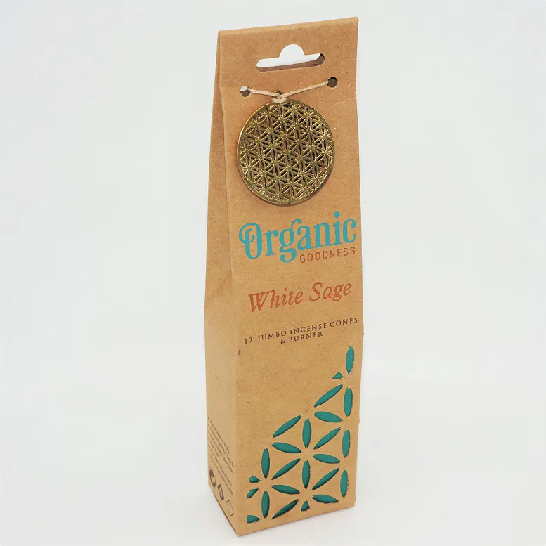 Vonné kužílky - Organic WHITE SAGE přírodní vykuřovací kužílky, františky vhodné k provonění místností, harmonizaci a meditaci