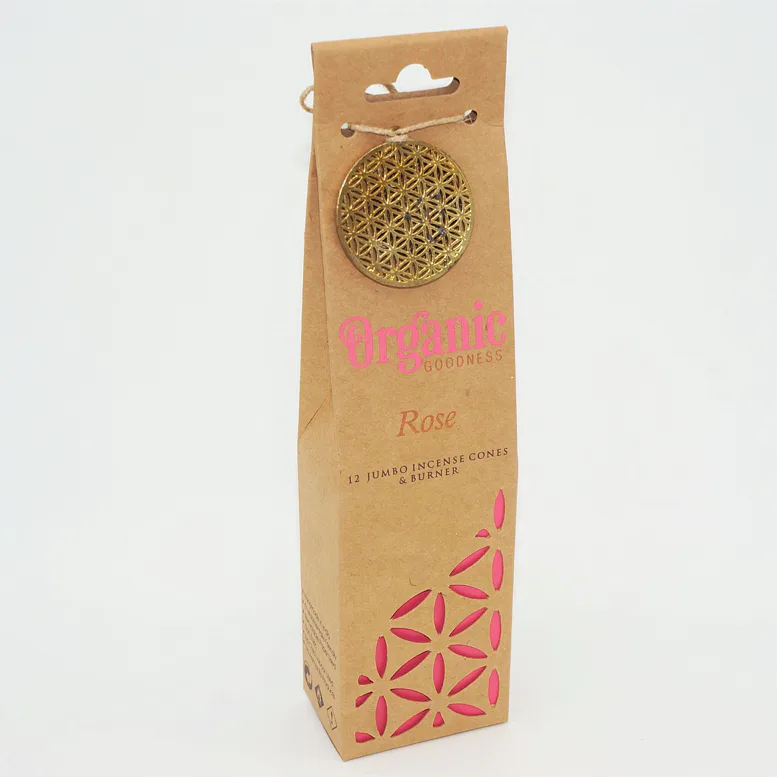 Vonné kužílky - Organic ROSE přírodní vykuřovací kužílky, františky vhodné k provonění místností, harmonizaci a meditaci