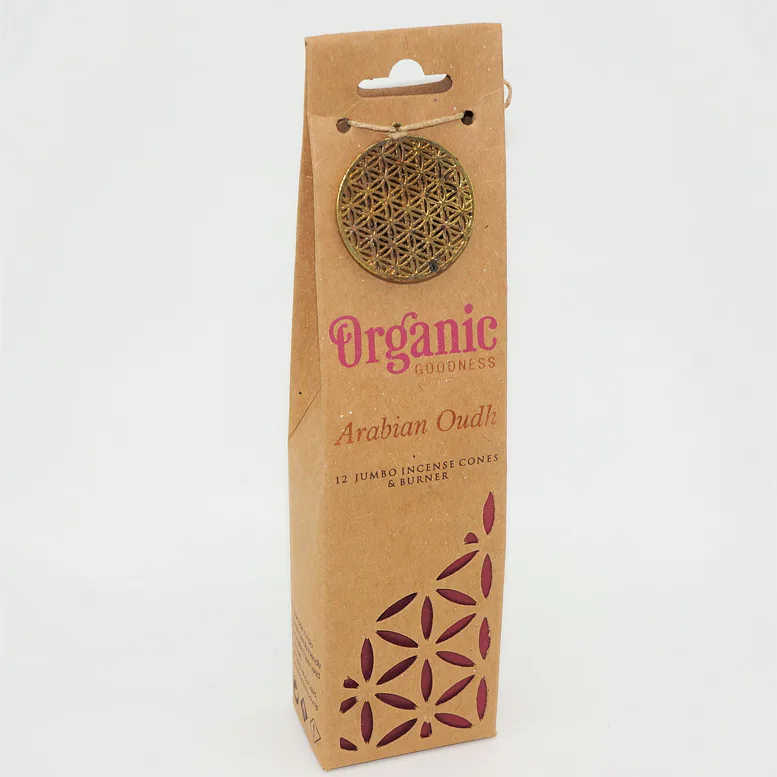 Vonné kužílky - Organic ARABIAN OUDH přírodní vykuřovací kužílky, františky vhodné k provonění místností, harmonizaci a meditaci