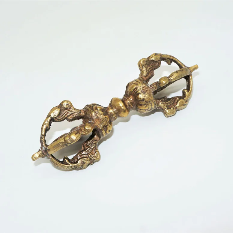 DORDŽE, kov, 10 cm zlatá patina