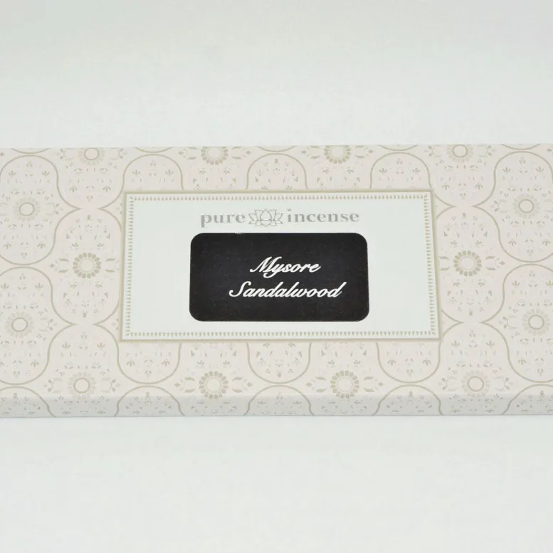 Vonné tyčinky - Pure Incense, Mysore Sandal přírodní luxusní vonné tyčinky, agarbathi vhodné k provonění prostoru s ušlechtilou vůní