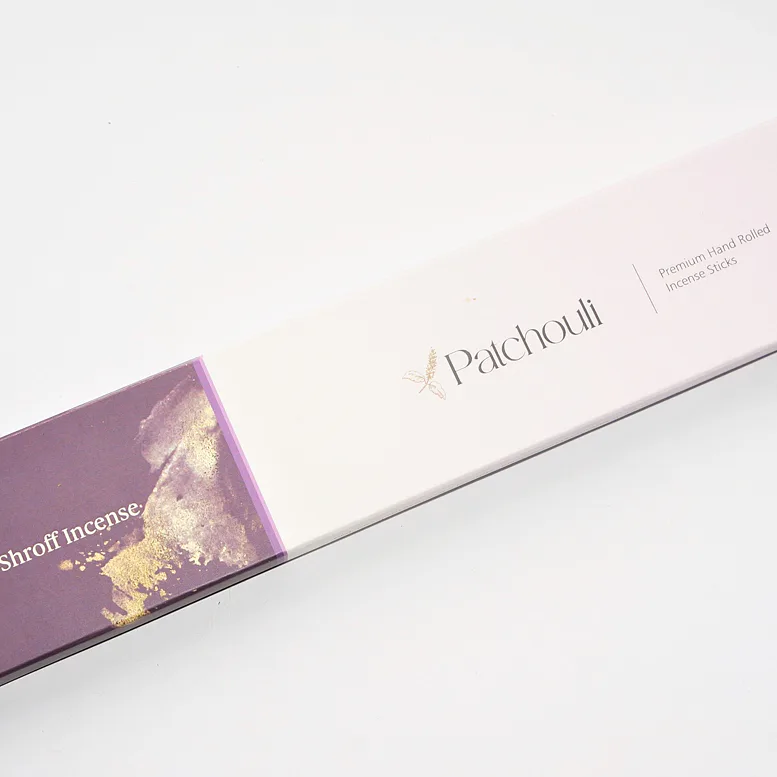Vonné tyčinky - SHROFF PATCHOULI přírodní luxusní vonné tyčinky, agarbathi vhodné k provonění prostoru s ušlechtilou vůní