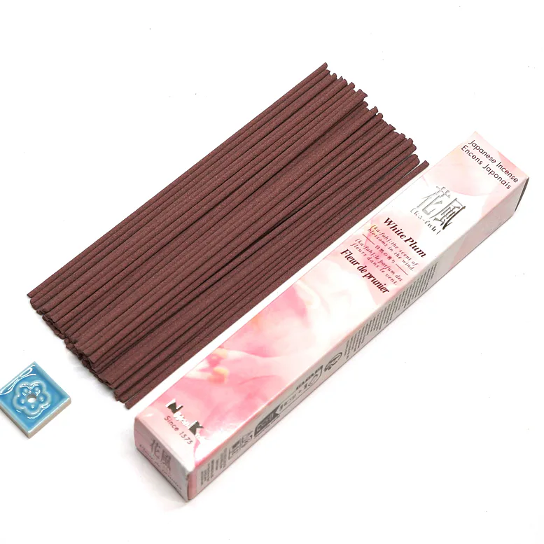 Vonné tyčinky - Ka fuh - WHITE PLUM, Nippon Kodo  luxusní vonné tyčinky s minimem kouře pro provonění prostoru a vytvoření relaxační atmosféry