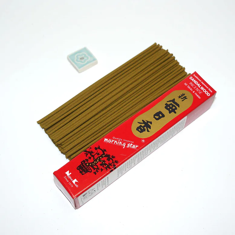Vonné tyčinky - Morning Star SANDALWOOD, Nippon Kodo /50 ks  luxusní vonné tyčinky s minimem kouře pro provonění prostoru a vytvoření relaxační atmosféry