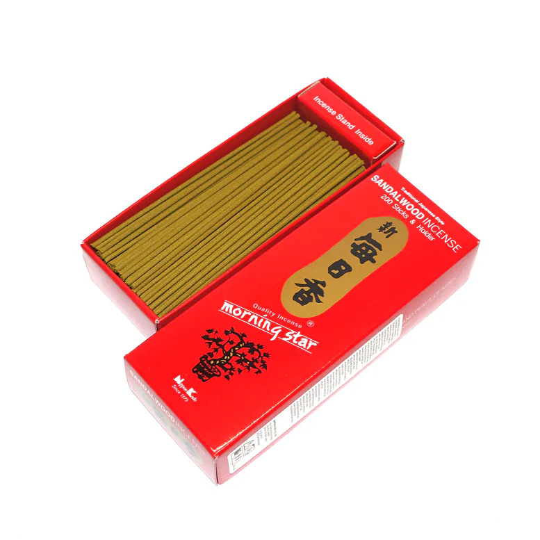 Vonné tyčinky - Morning Star SANDALWOOD, Nippon Kodo  luxusní vonné tyčinky s minimem kouře pro provonění prostoru a vytvoření relaxační atmosféry