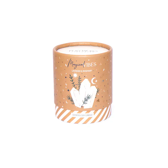 Svíce Magic, MAGICAL VIBES ( Lavender and Rosemary ) zklidňující svíce ze sojového vosku, k provonění a harmonizaci prostoru 