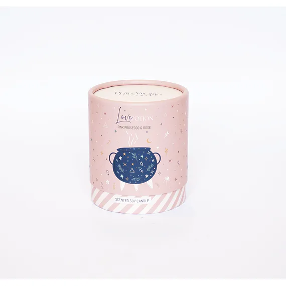 Svíce Magic, LOVE POTION ( Pink Prosecco and Rose )  jemná svíce ze sojového vosku, k provonění a harmonizaci prostoru 