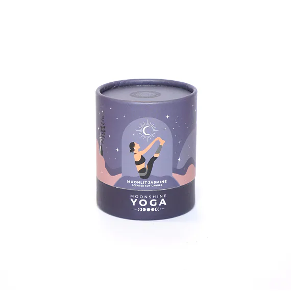 Svíce Moonshine Yoga, MOONLIT JASMINE, k podpoře vašich rituálů, jógové praxi, relaxaci a očistě