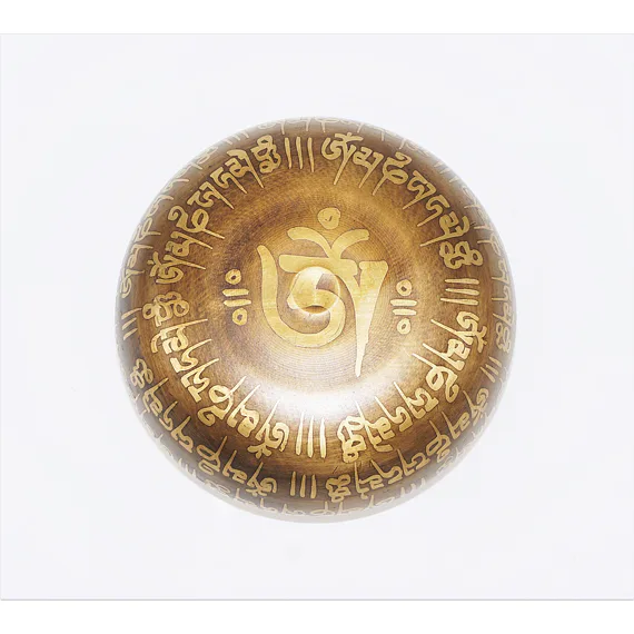 TIBETSKÁ MÍSA, tmavá zdobená, buddha a mantry,  nejstarší a nejúčinnější muzikoterapeutický nástroj